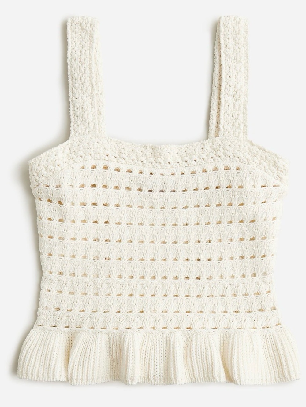 NWT J. Crew Crochet ruffle sweater-tank